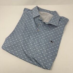 Vineyard Vines Whale Printed Sankaty Performance Polo shirt blue sz Large